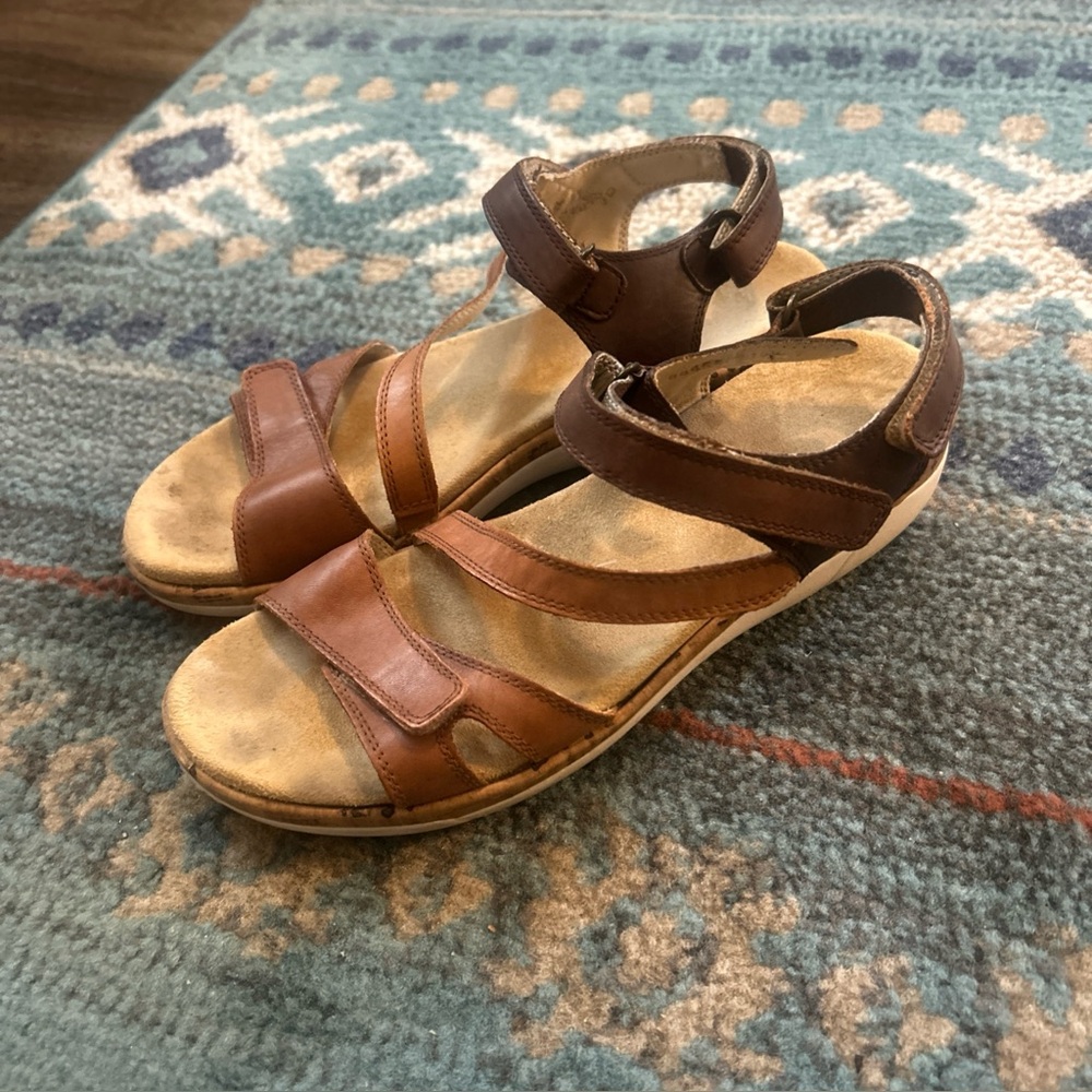 Remonte Womens Sandals Size 40 US 8.5 Beige Leather Ankle Strap Adjustable